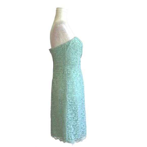 David’s Bridal Dress Mint Green Strapless Lace Gathered Cocktail Size 2 NEW - Picture 14 of 15